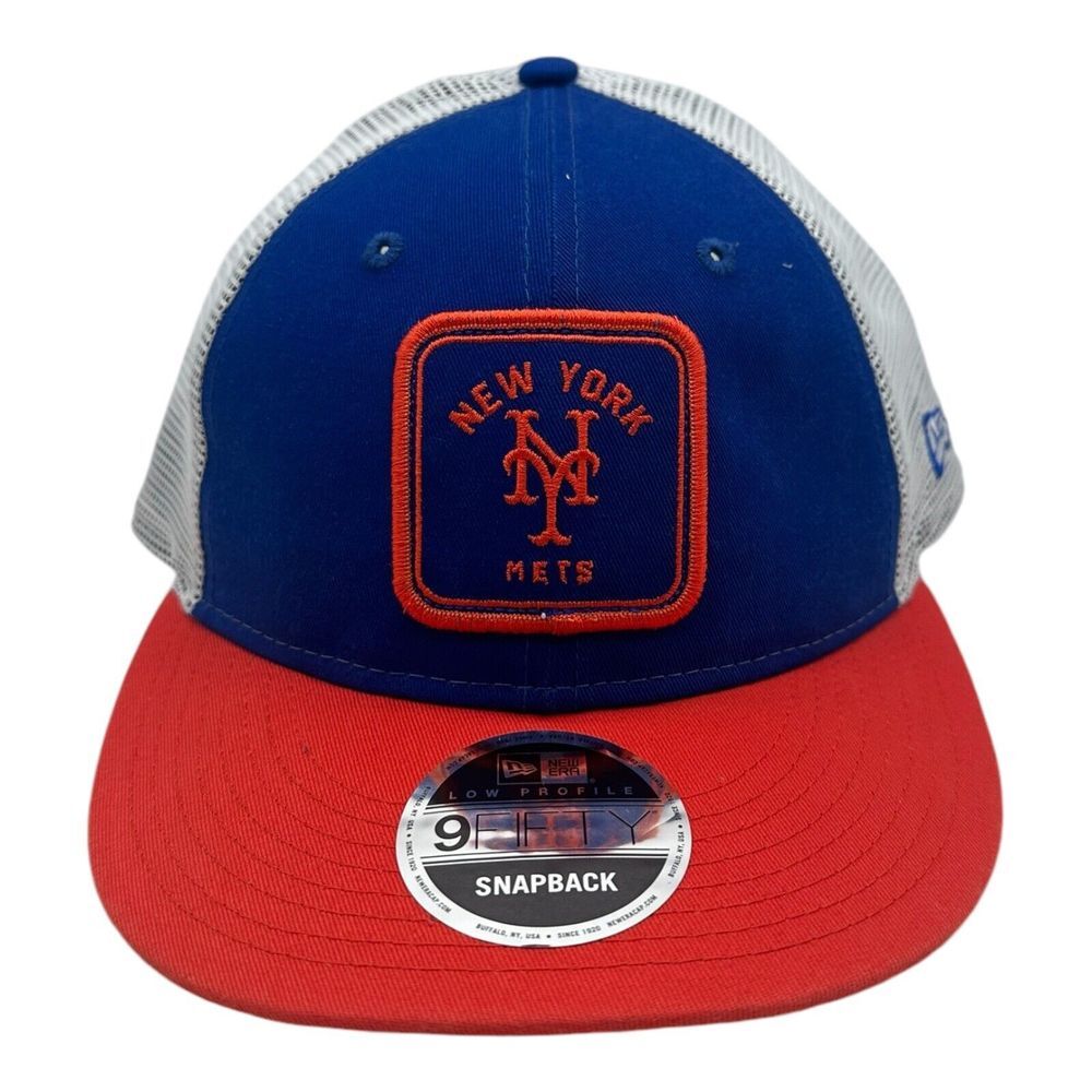 New Era 9Fifty New York Mets Hat Cap Snapback Blue Orange MLB Low Profile